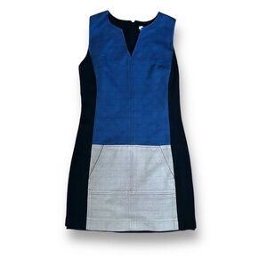 10 Crosby Derek Lam Two-Tone Blue and Gray Mini Dress
